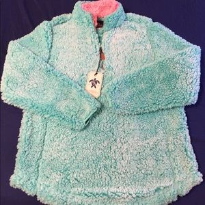 Blue fluffy simply southern pullover